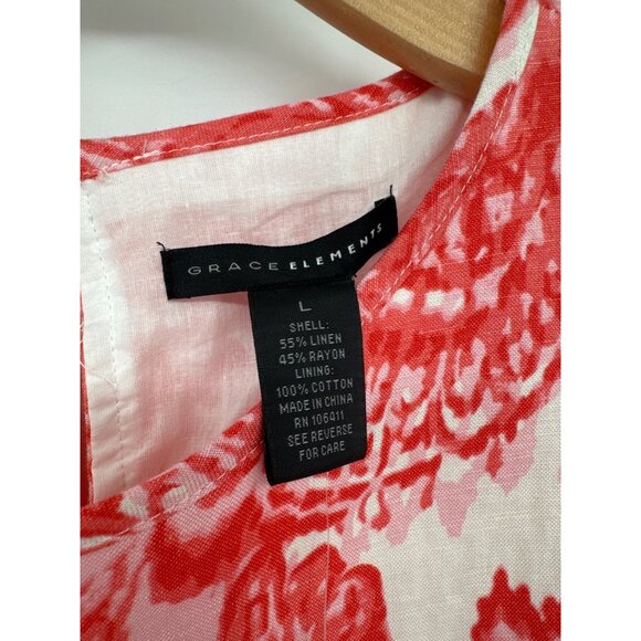 Grace Elements pink paisley Shift Dress  Linen blend size large  New $88 - Picture 2 of 4